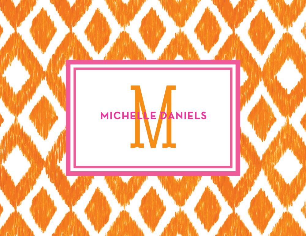 Ikat - Orange Folded Note