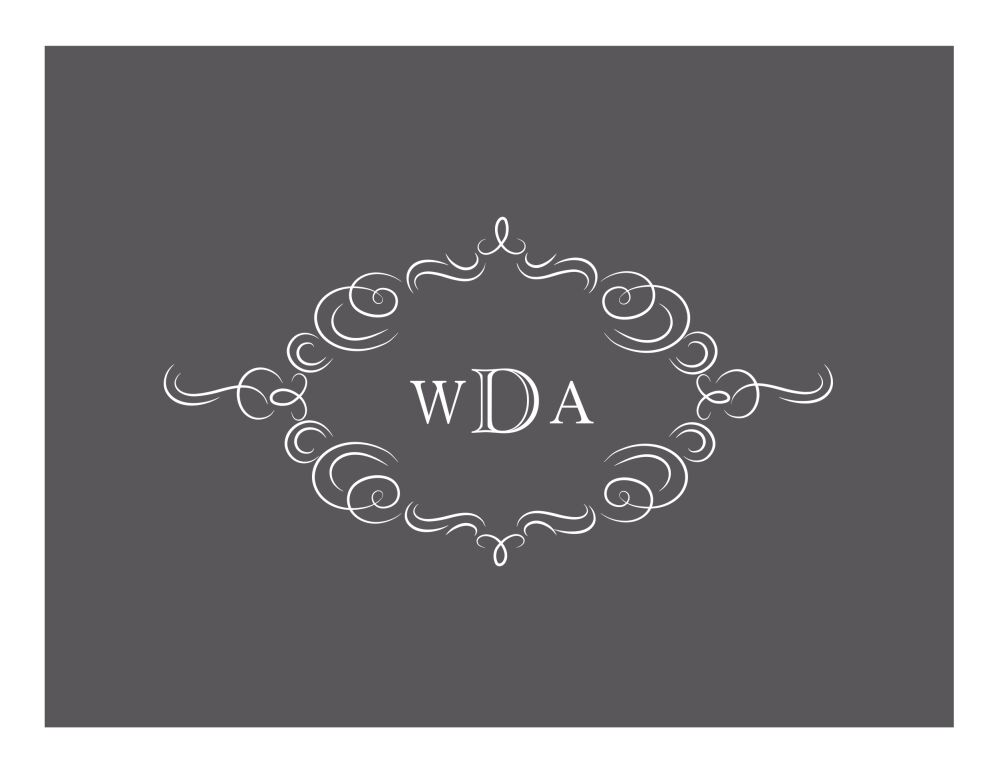 Sophisticated Flourish Folded Note