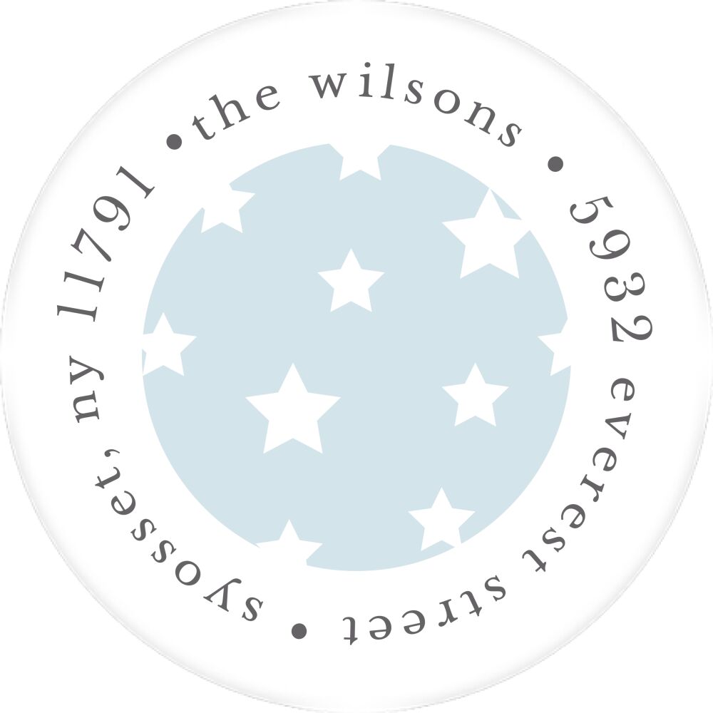 New Star Round Address Sticky