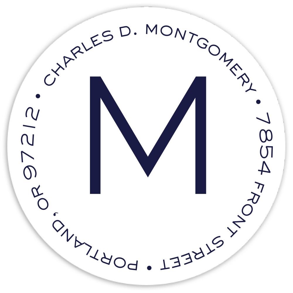 Clean & Simple Round Address Sticky