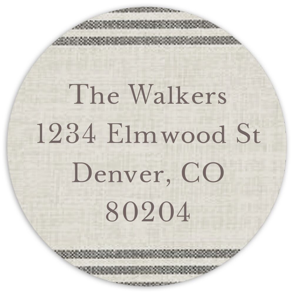 Subtle Plaid Round Address Sticky