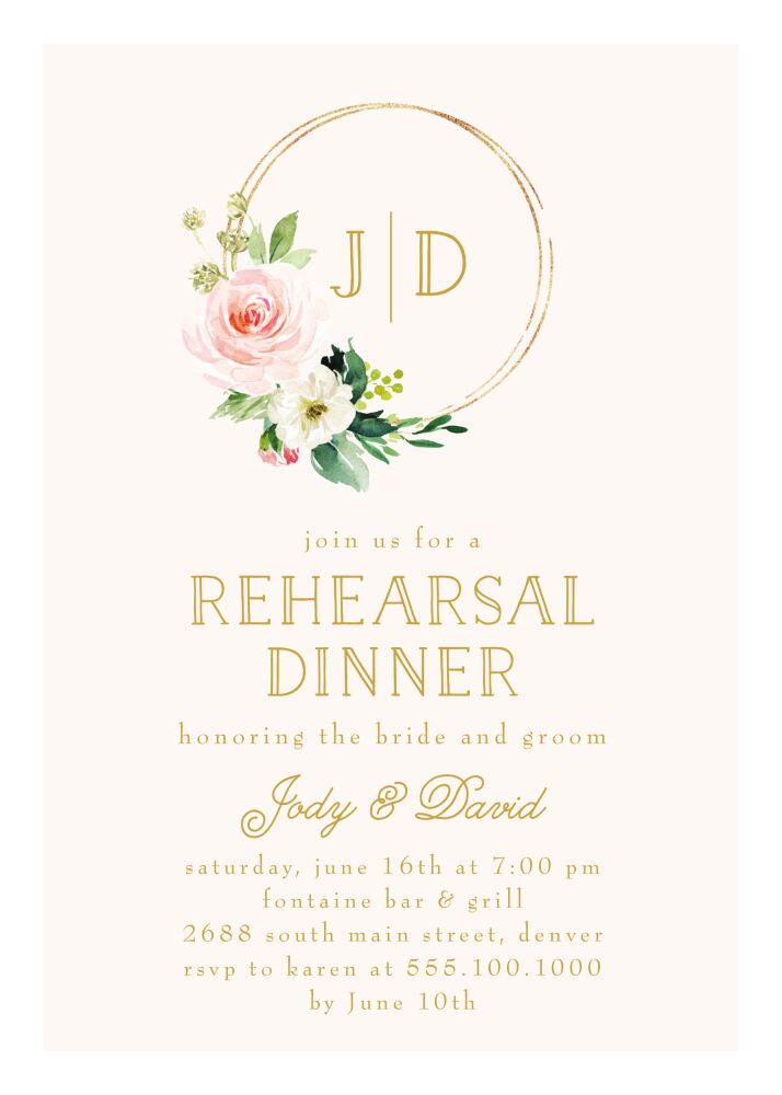 Ringed Monogram Invitation