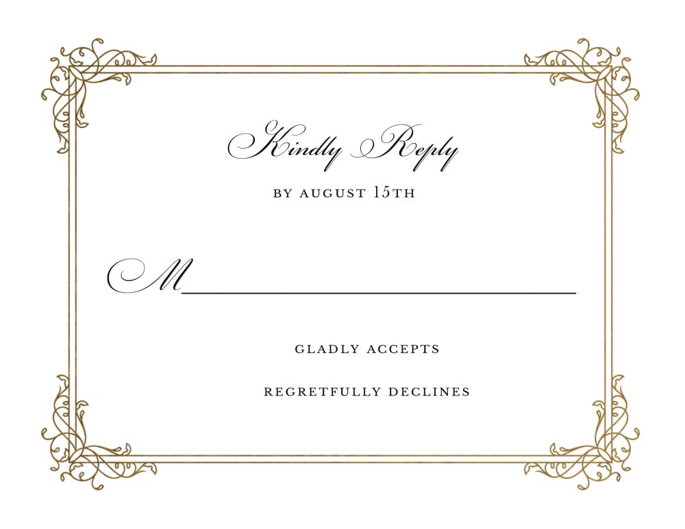 Verona Foil Pressed Reply Card