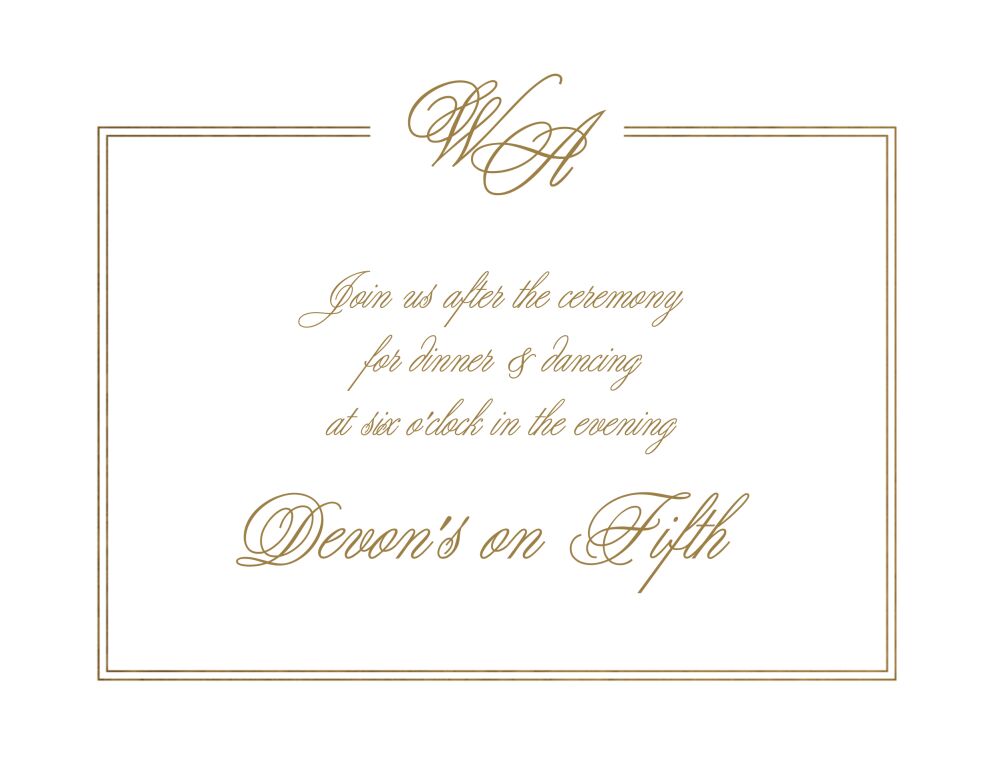 Intertwined Love Foil Pressed Reception Card