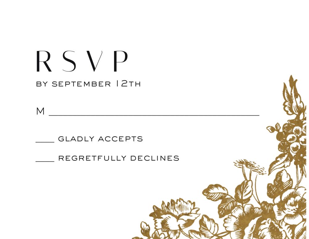 Botanical Edge Foil Pressed Reply Card