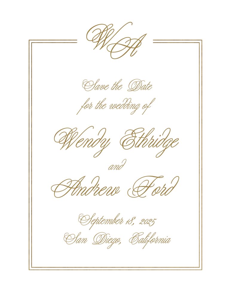 Intertwined Love Foil Pressed Save the Date