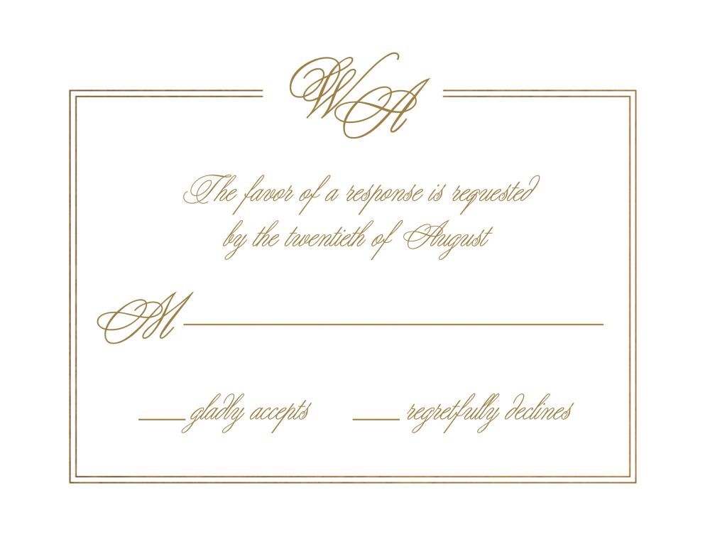 Intertwined Love Foil Pressed Reply Card