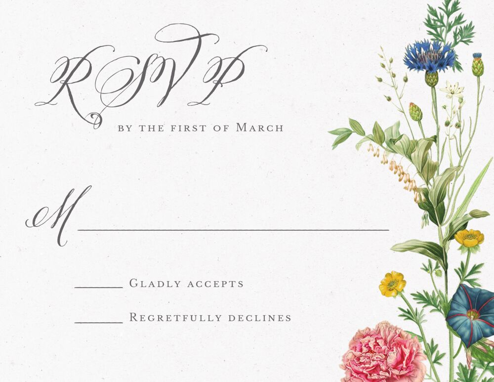 Wildflowers Reply Card