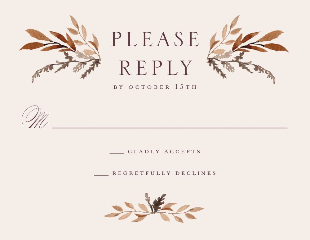 Boho Garland Reply Card 