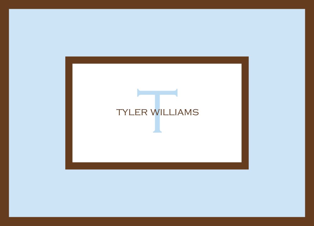 Classic Border - Blue Folded Note