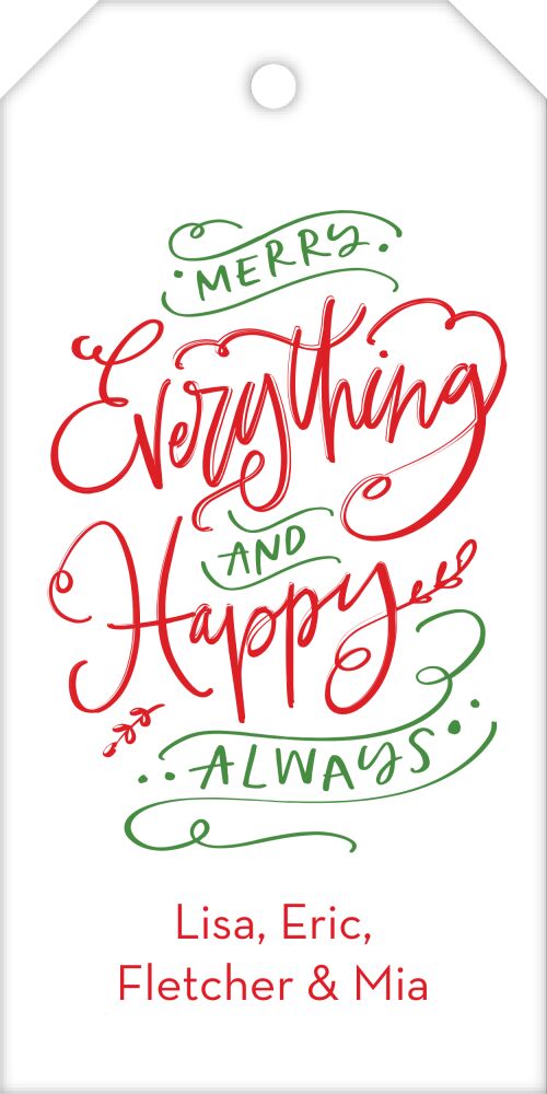 Merry Everything and Happy Always Hanging Gift Tag
