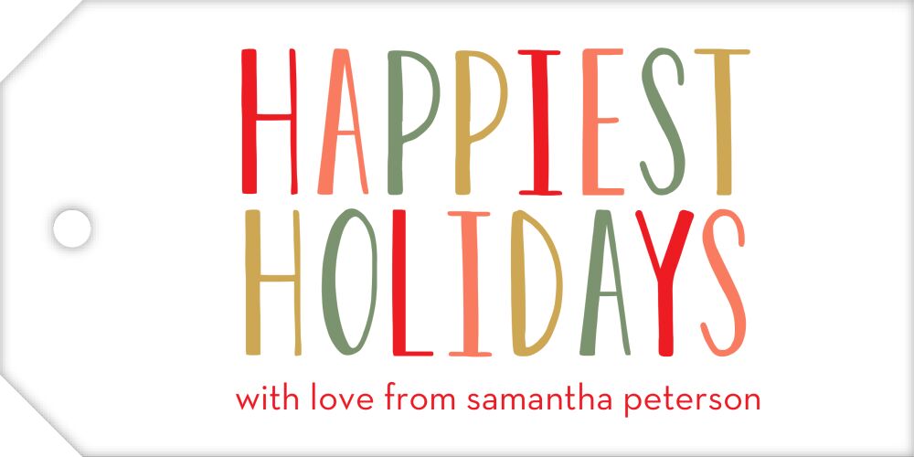 Happiest Holidays Hanging Gift Tag
