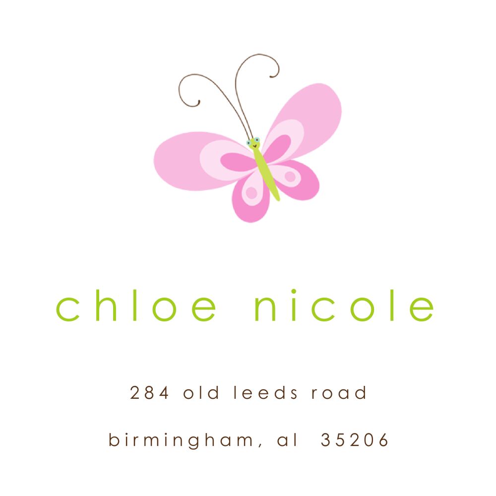 Pink Butterfly Sticker 