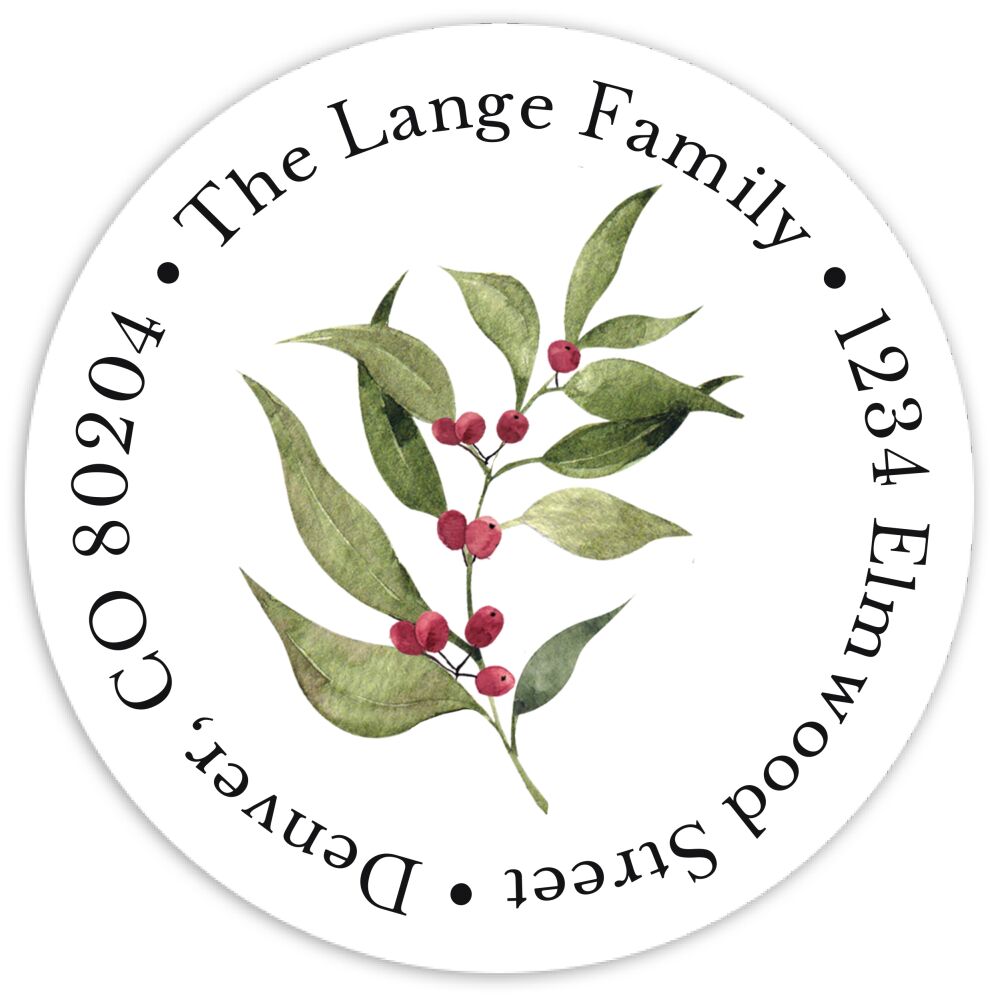 Evergreen Season Round Address Sticky