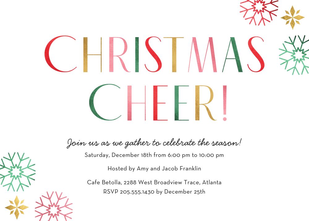 Glimmer Cheer Invitation