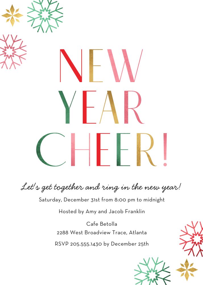 Glimmer New Year Invitation