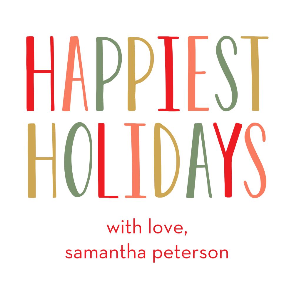 Happiest Holidays Enclosure Card