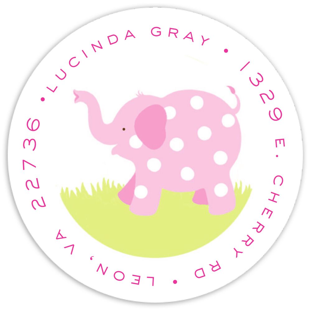 Pink Picadilly Circus Round Address Sticky