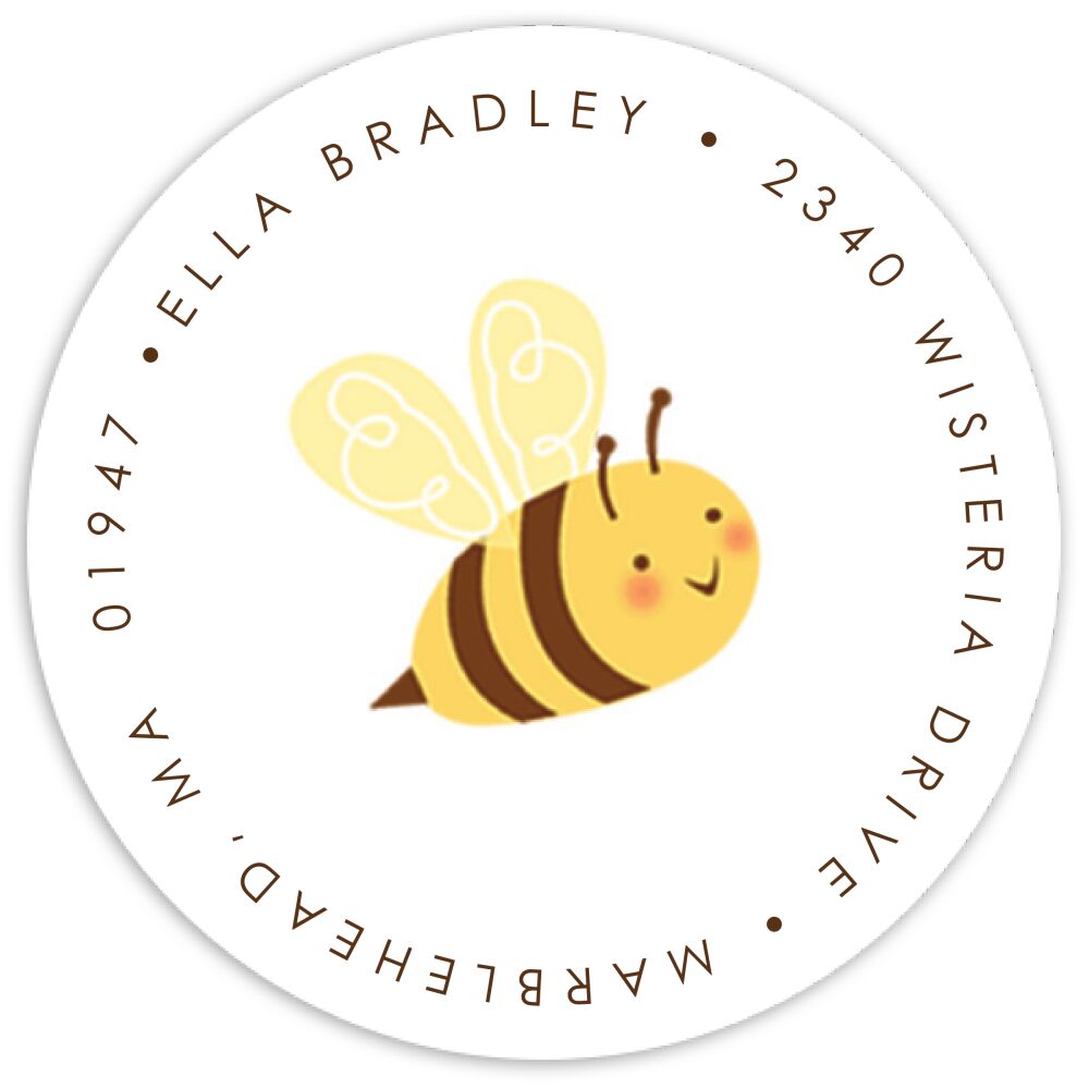 Mr. Bumbles' Garden Round Address Sticky