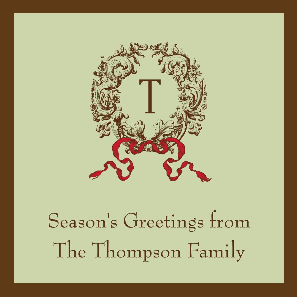 Enchanted Wreath Green Folded Enclosure Card