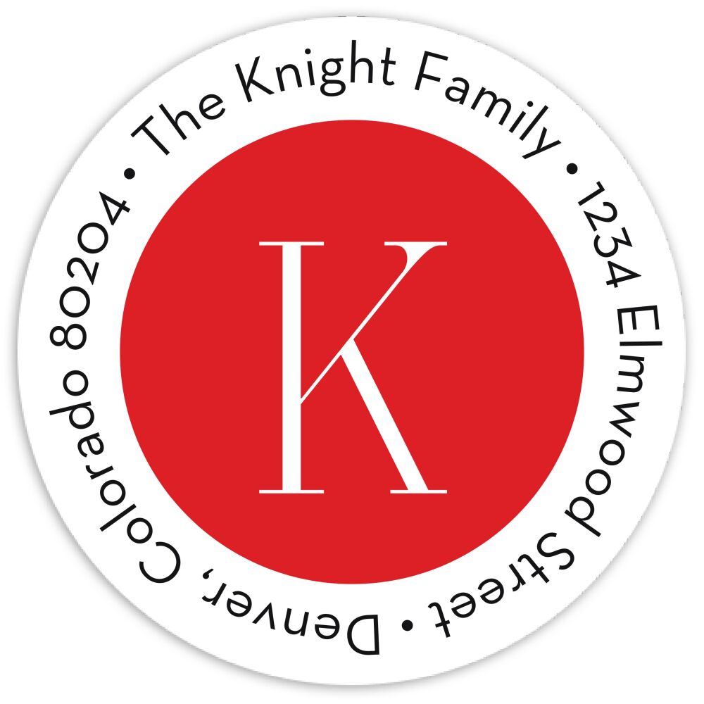 Holiday Collage Round Address Sticky