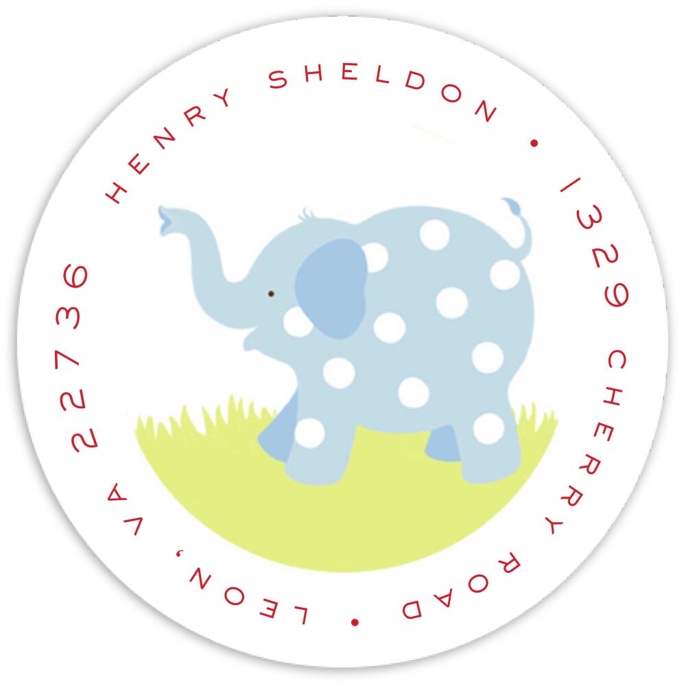 Picadilly Circus Blue Round Address Sticky