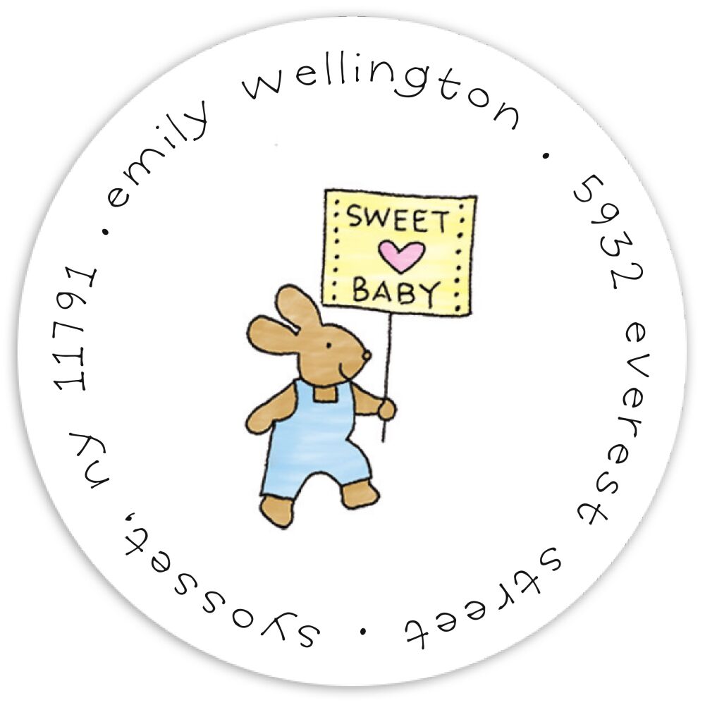 Let's Celebrate Round Address Sticky
