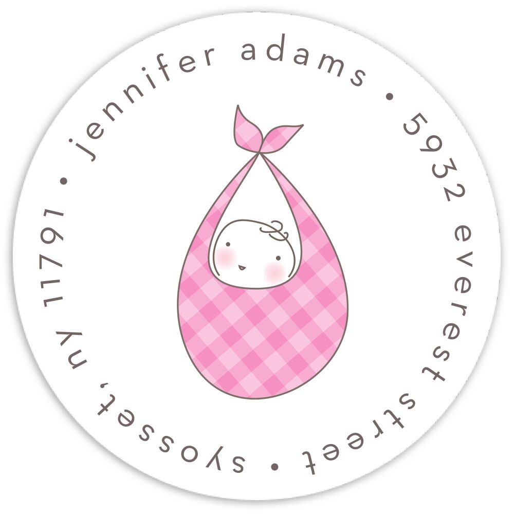 Special Delivery - Pink Round Address Sticky