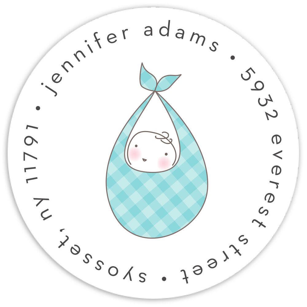 Special Delivery - Blue Round Address Sticky