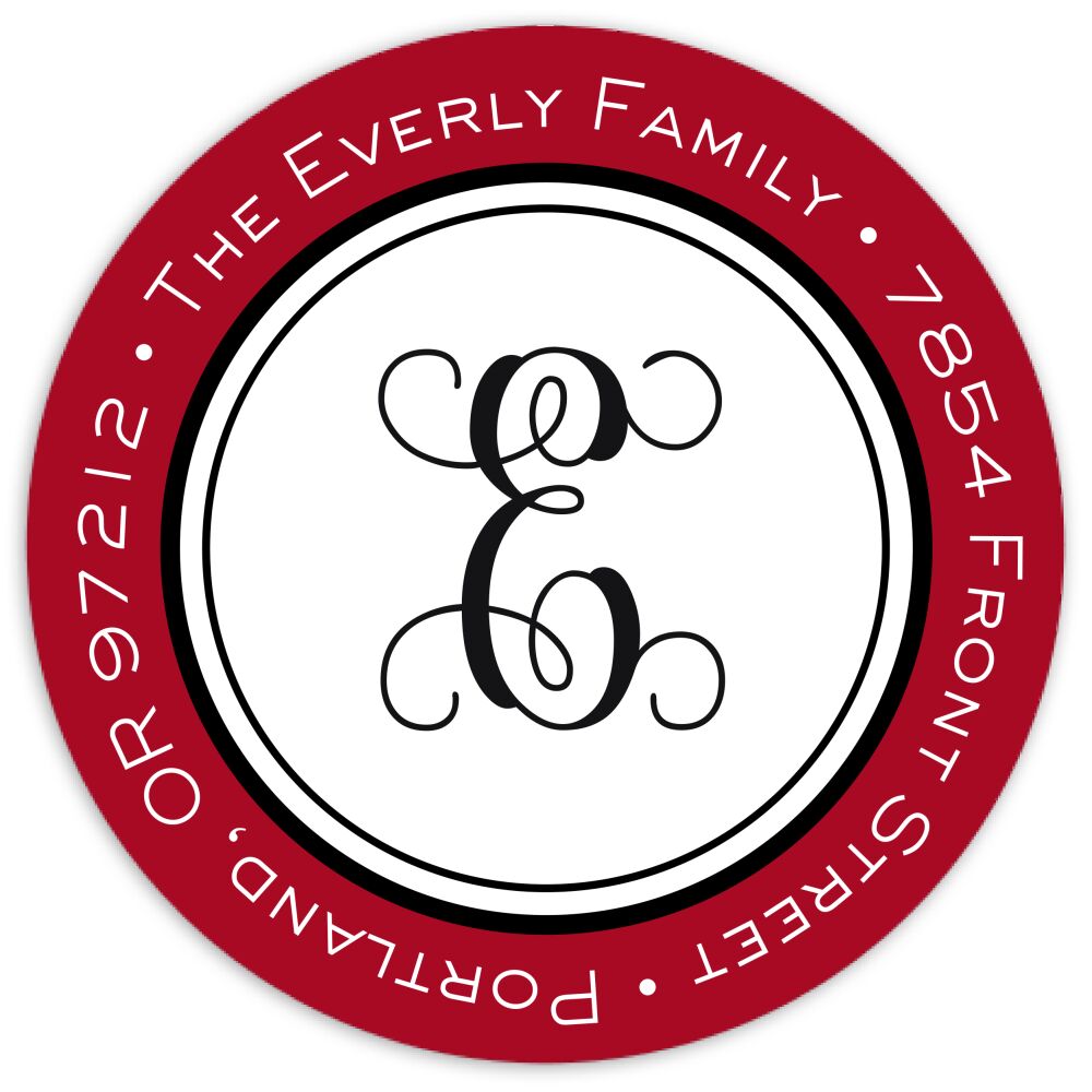 Seasonal Simplicity-Red Round Address Sticky