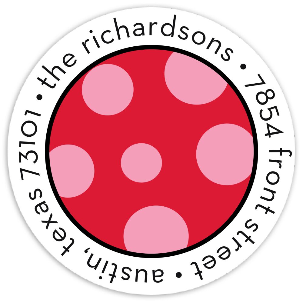 Merry Ornaments Round Address Sticky