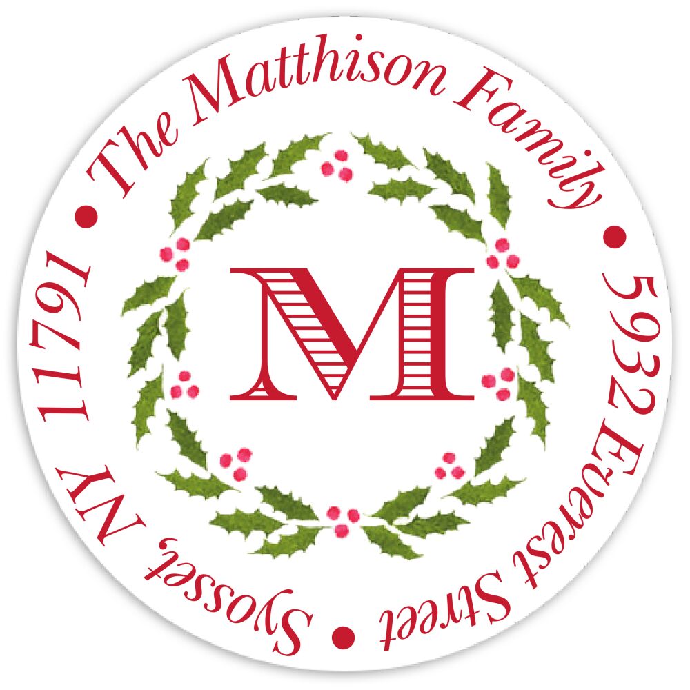Festive Family Initial Round Address Sticky