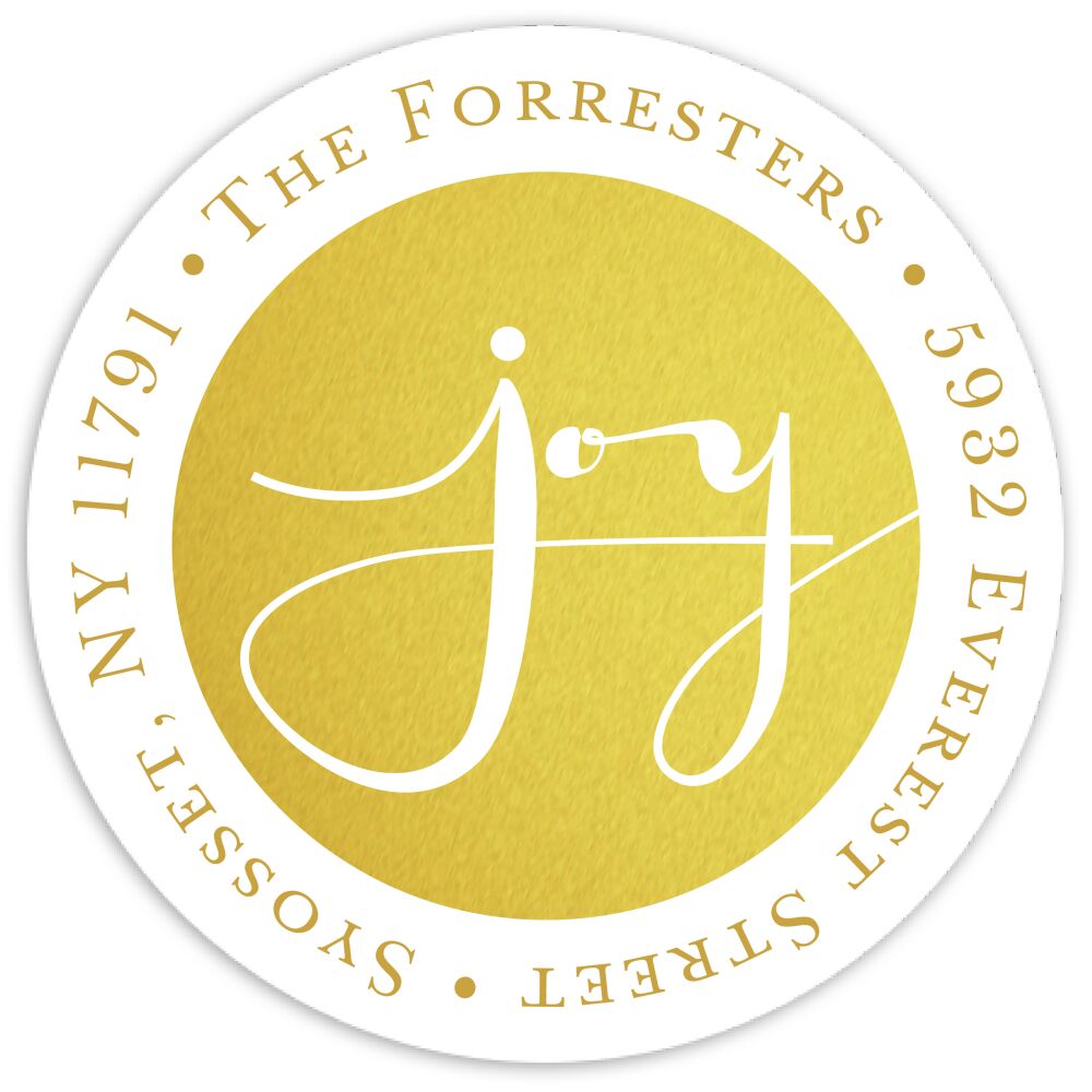 Joy Shine Round Address Sticky