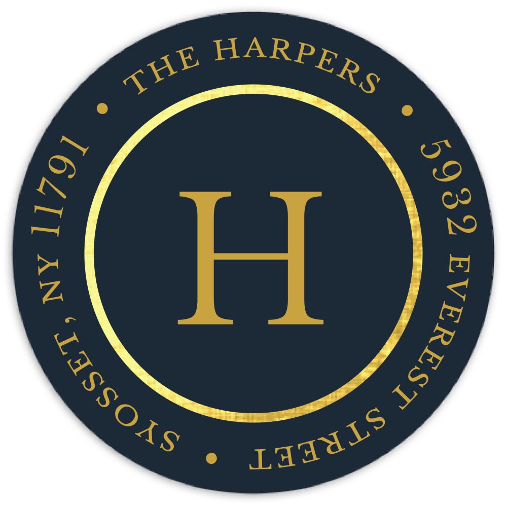 Elegant Joy Round Address Sticky