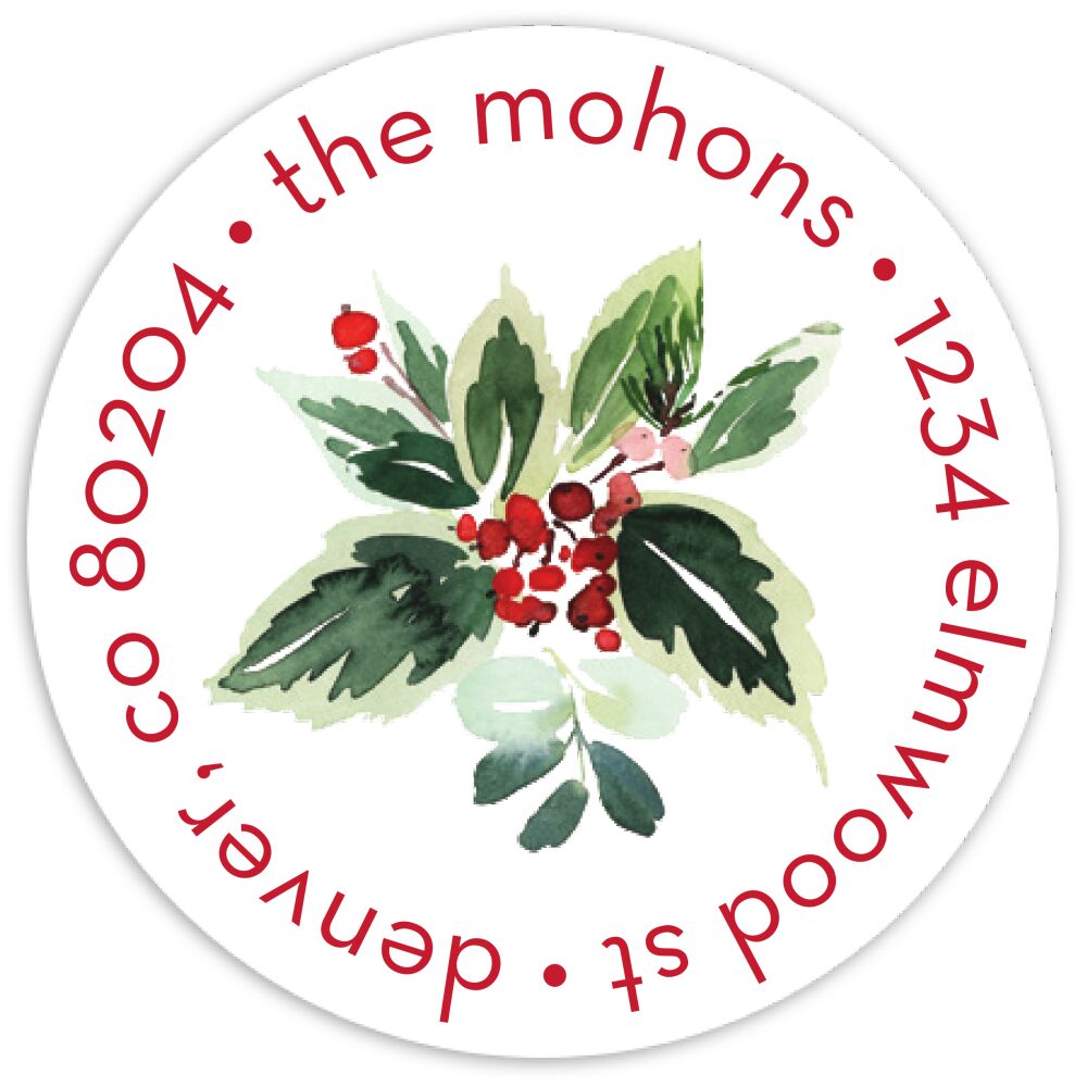 Cascading Foliage Round Address Sticky