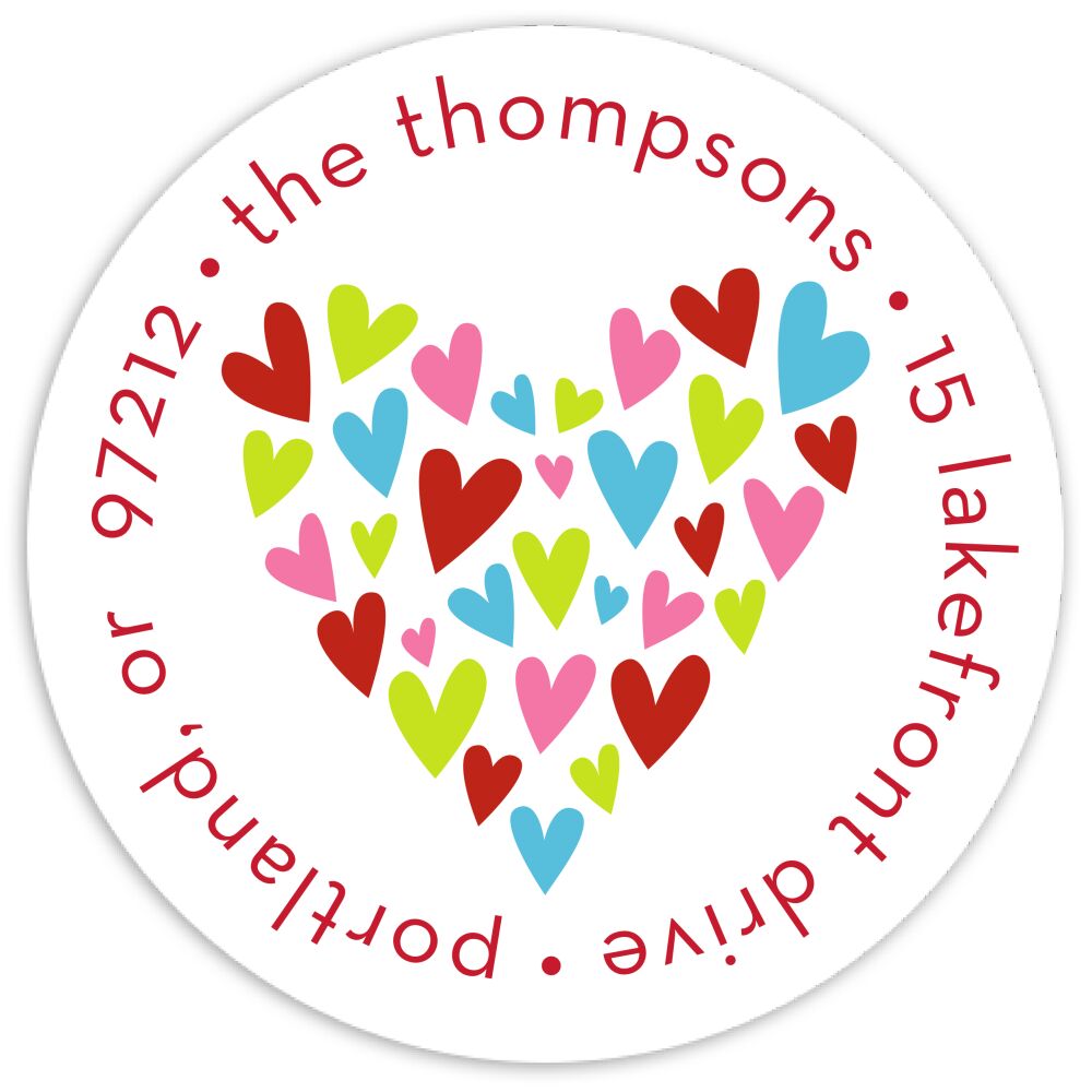 Smooch Round Address Sticky