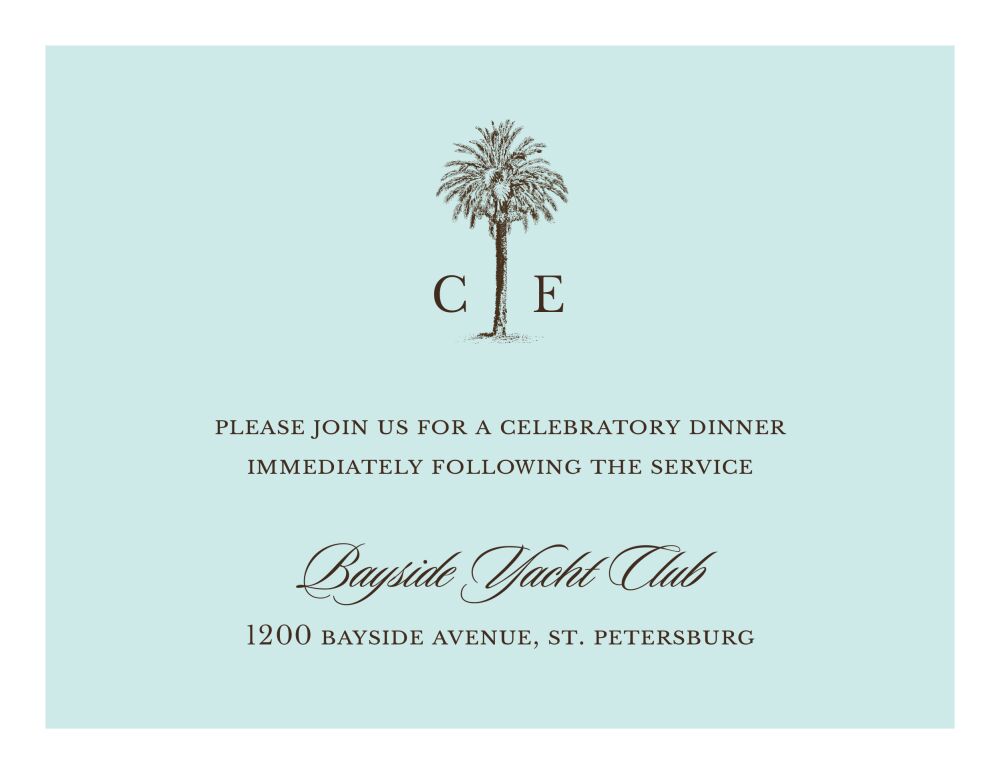 Romantic Getaway Reception Card