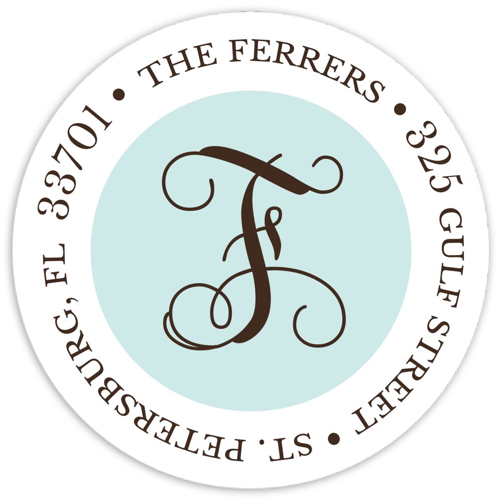 Romantic Getaway Round Address Sticky