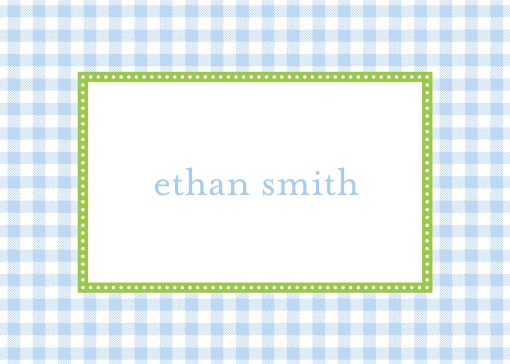 Gleeful Gingham - Blue Flat Enclosure Card