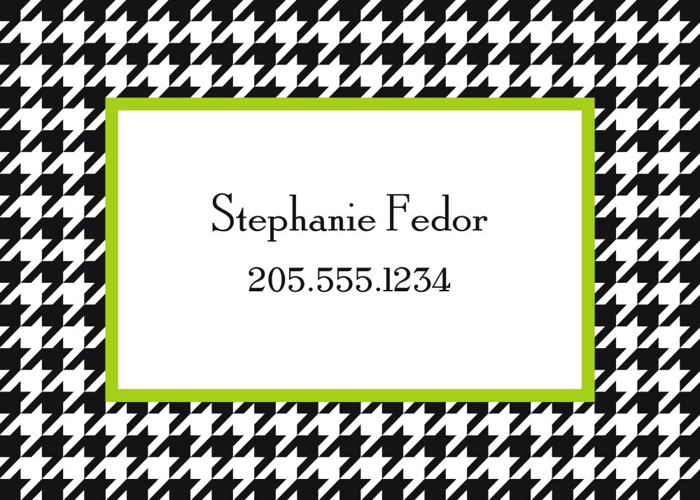 Hip Houndstooth - Green Flat Enclosure Card