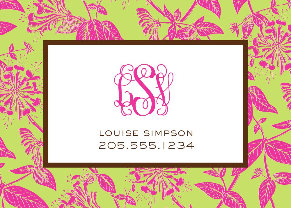 Honeysuckle - Green Flat Enclosure Card