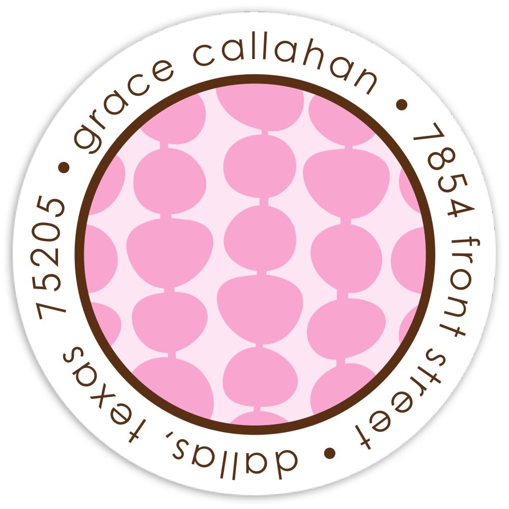 All In The Bag Pink Round Address Sticky
