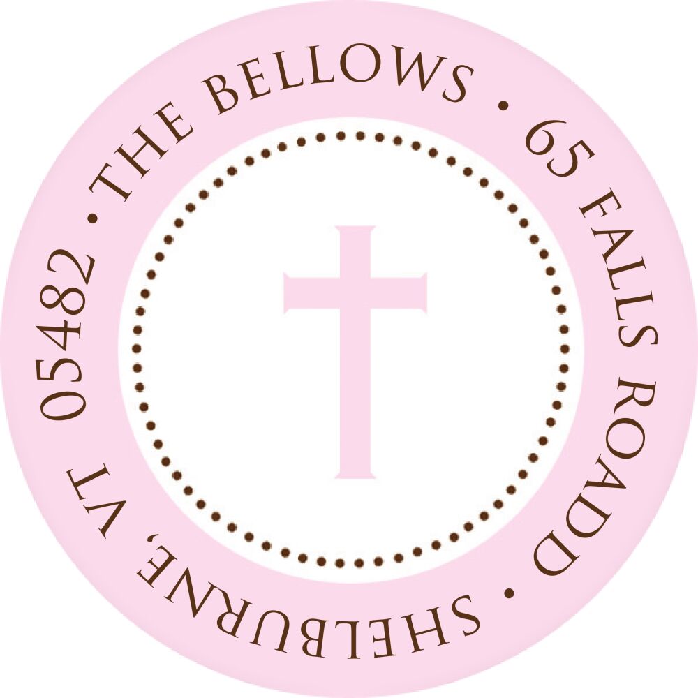 Dressed To Be Blessed Pink Round Address Sticky