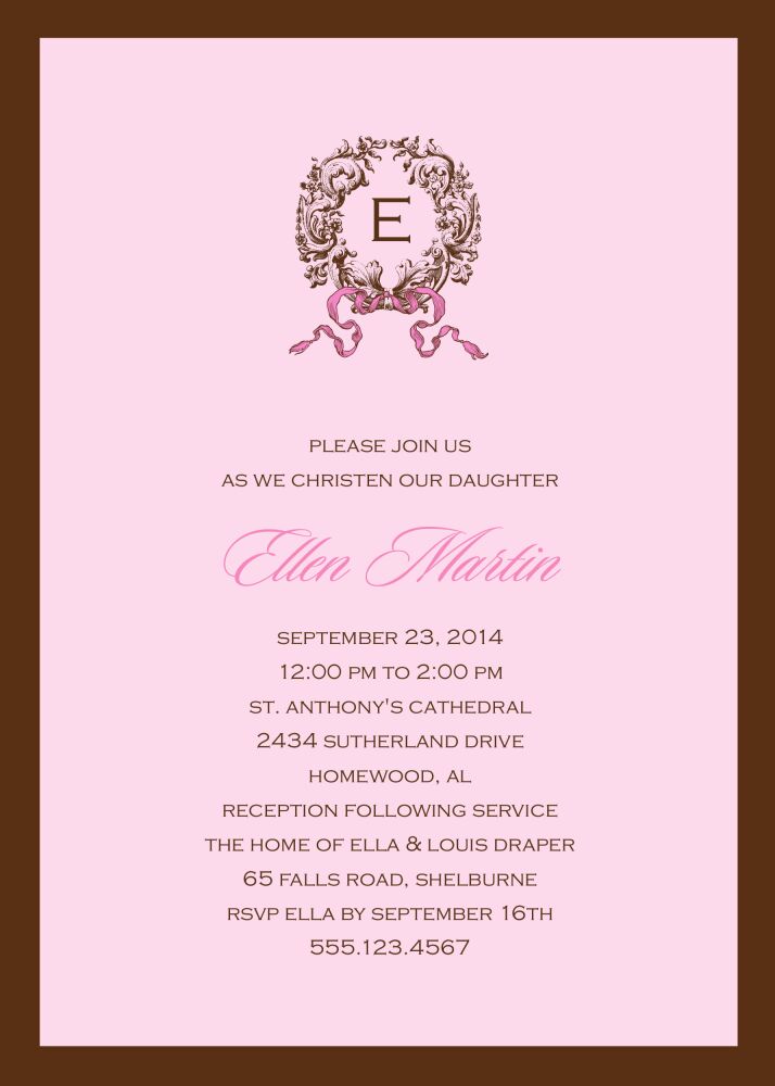 Chenille - Pink Invitation
