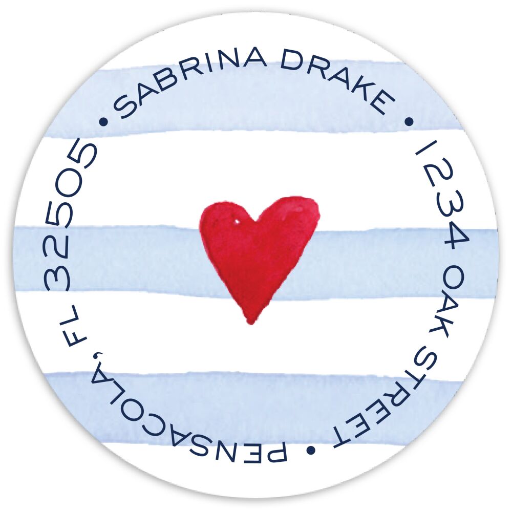 Blue Skies Ahead Round Address Sticky