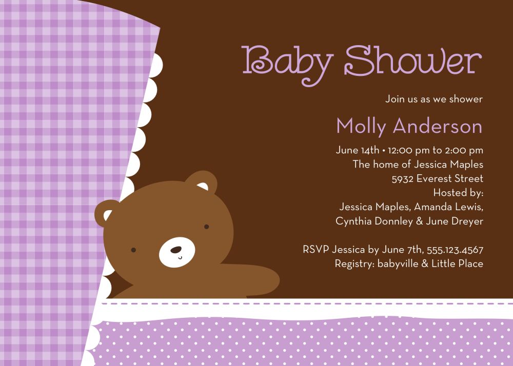 Teddy Pram - Lilac Invitation
