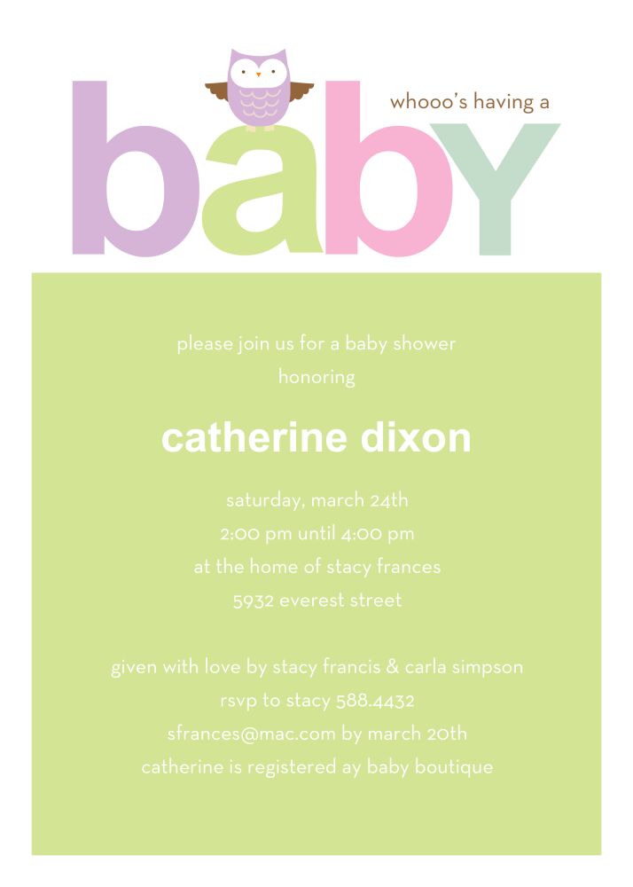 Lookie Who - Green Invitation