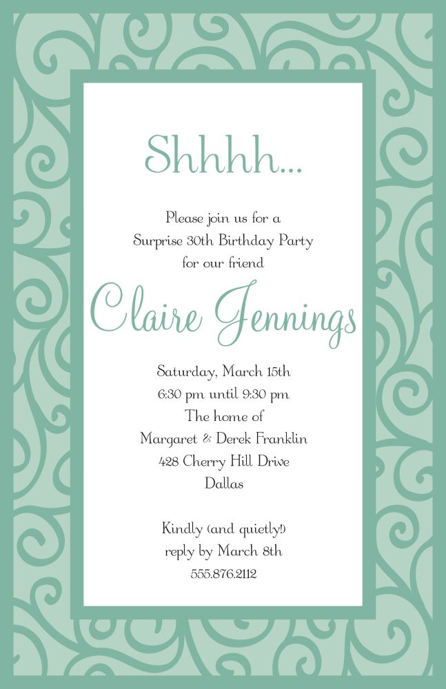 Dancing Vine - Robin's Egg Invitation