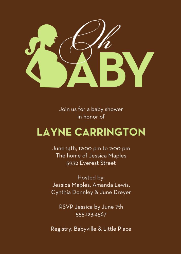 Preg-Oh - Green Invitation
