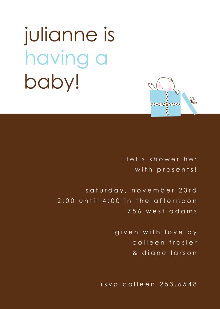 Baby Surprise Blue Invitation
